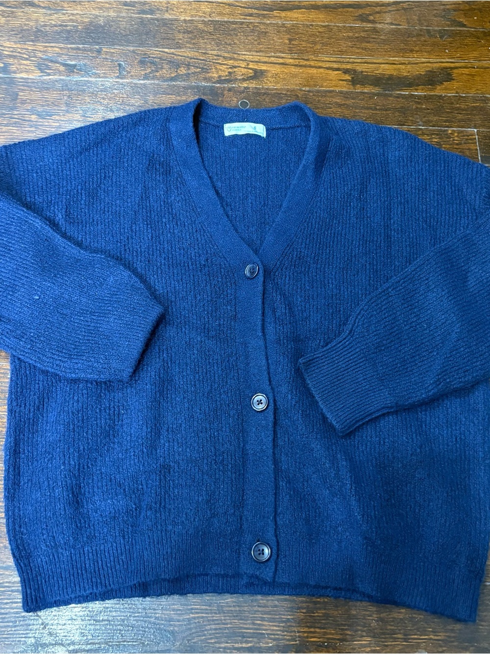 Primark Women's Navy Button-Front V-Neck Cardigan